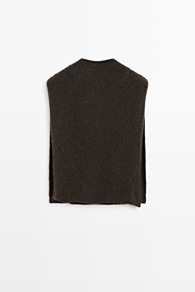 Massimo Dutti Kapüşonlu alpaka karışımlı bebek önlüğü