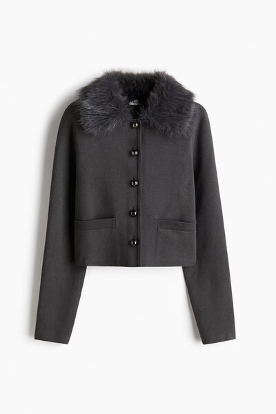 H&M Yakalı İnce Triko Hırka