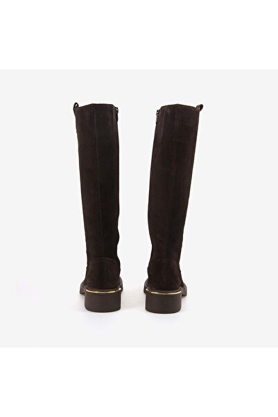 Rouge Hakiki Deri Kadın Kahverengi Süet Çizme 51426