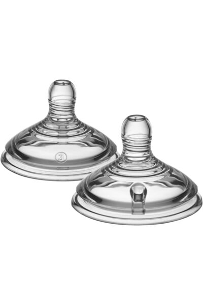tommee tippee حلمات زجاجة التدفق السريع من Closer to Nature (من عمر 6 أشهر فم...