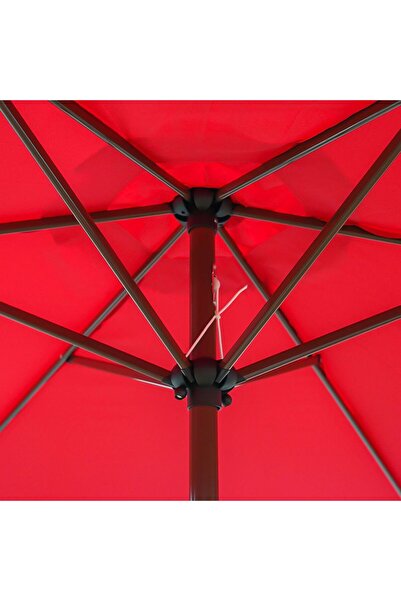 Danube Home Sunvilla 2.7M Outdoor Umbrella Without Base - Red Steel Frame, Durable Polyester Canopy