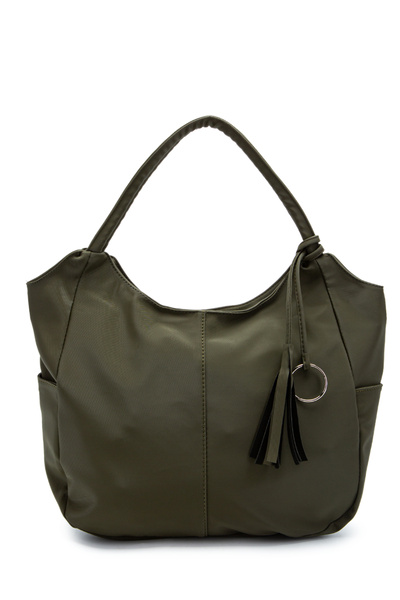 minebag Tassel Charm Detailed Parachute Fabric Eric Shoulder Bag Khaki