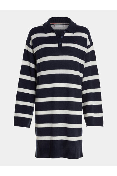 Tommy Hilfiger Rochie tricotată pentru femei WW0WW39931 Albastră