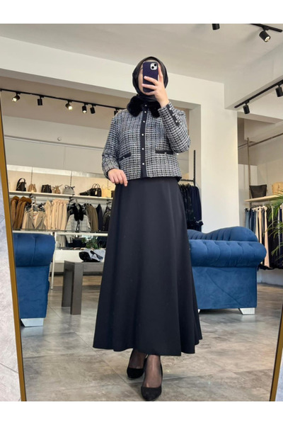 Zühre Women's Fur Collar Detailed Double Suit Tk-1201