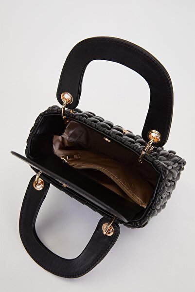 Levidor Black Embossed Patterned Handbag
