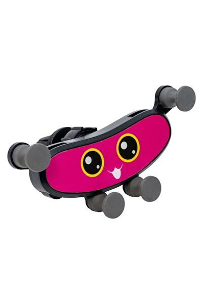 ROHS Suport auto pentru telefon cu brațe flexibile din cauciuc, pentru telefoane de 65-80 mm, negru/roz