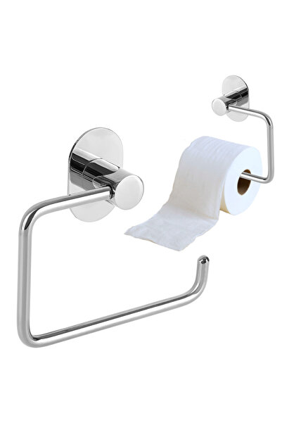 Other Suport hârtie igienică pentru toaletă, montare pe perete, autoadeziv, cu înșurubare, cromat