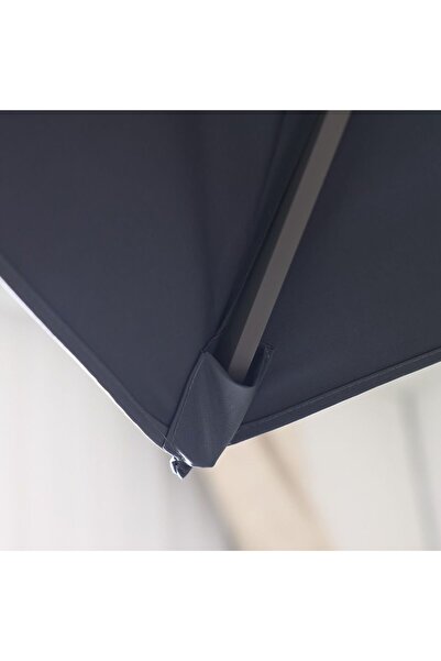 Danube Home Alina Outdoor Umbrella with Base - Grey Polyester, 1 Year Warranty, Ideal for Outdoor Living