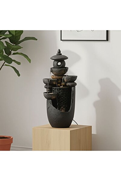 Danube Home نافورة خارجية عاجية 28x23x60 سم - ميزة مياه أنيقة للحديقة من البو...