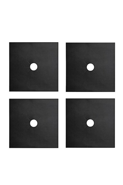 PARAFASA Set 4 huse de protecție pentru aragaz, PARAFASA, fibră de sticlă/PTFE, rezistente la căldură, 27x27 cm, negre