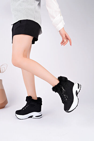 Madam Tarz DNR-432 Cizme cu toc ascuns din shearling