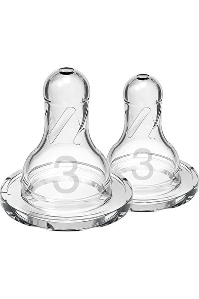 Dr.Brown's Original Level 3 Nipples for 6+ Months, 2 Pieces, Transparent