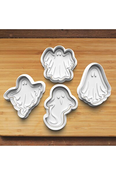 Hobist Halloween Cute Ghosts 4-Piece Set 00899 Cookie and Candy Dough Mold