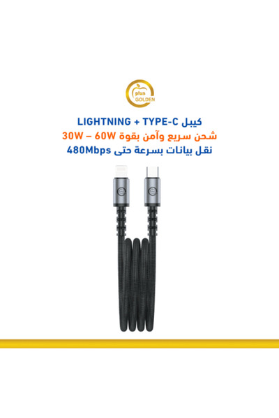 Golden Plus Lightning to Type-C Cable - Anti-Tear
