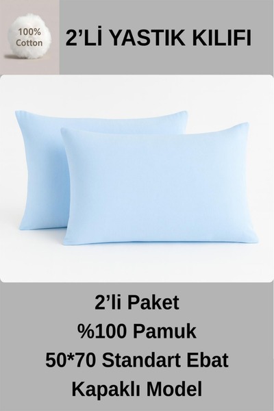 %100 PAMUKLU 2'li YASTIK KILIFI 50*70 YASTIK KILIFI