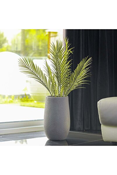 Danube Home وعاء من الفخار الليفي بتصميم بركاني - رمادي - 25×25×40 سم - إكسسو...