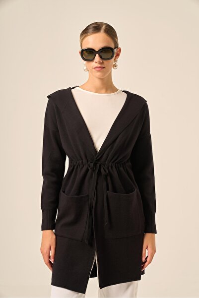 FTZ WOMEN Cardigan cu legături pentru femei, negru 20727