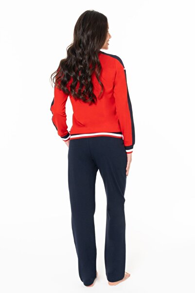 U.S. Polo Assn. Kadın Bisiklet Yaka Uzun Kollu Pijama Takımı S26116 RAHAT KUMAŞ