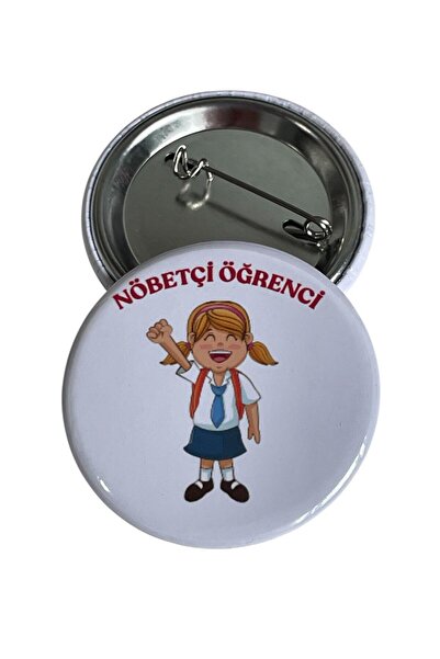 maycollection Nöbetçi Kız Öğrenci Metal Buton Rozet Broş-Çanta Rozeti-Yaka İğnesi (44mm) 1 Adet