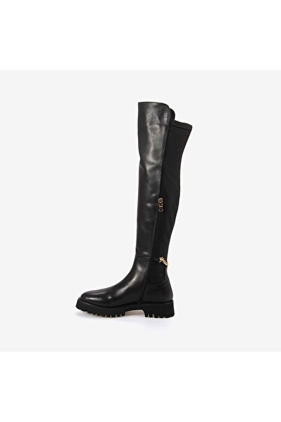 MOCASSINI Genuine Leather & Stretch Black Women's Boots 5780-57S