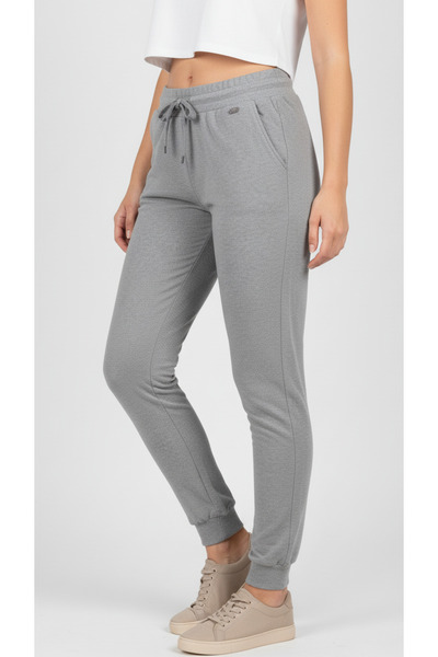 balkonda بنطلون رياضي قطني بقصة ضيقة وساق مطاطية باللون الرمادي للجنسين