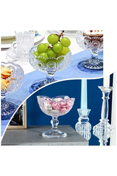 ÇEÇEN HOME Ayaklı Cam Şekerlik Kapaksız Tekli