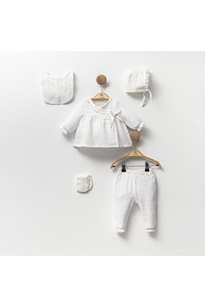 Cassiope Muslin Lace Ruffled Baby Girl Five-Piece Set