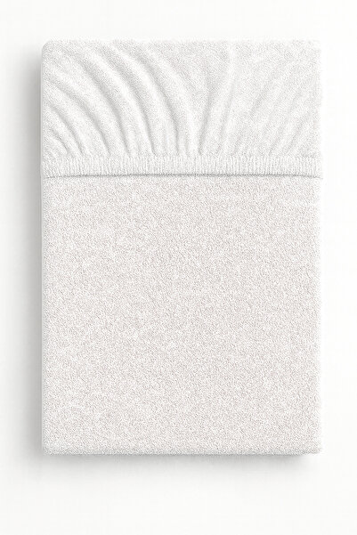 İQON Elastic Fitted Sheet Set Double Size Terry Cloth Fitted Sheet White