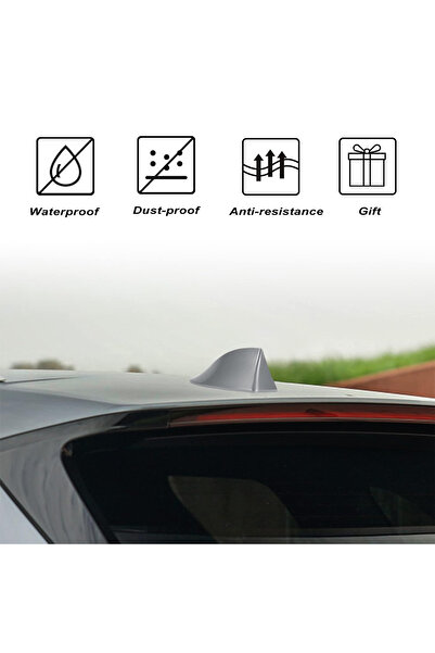 Generic هوائي زعانف القرش للسيارة - تصميم انسيابي لتحسين استقبال الإشارة - فضي