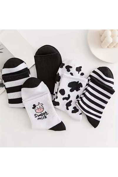 H&N Socks 5 Pairs of Economical Booties Women's College Tennis Socks