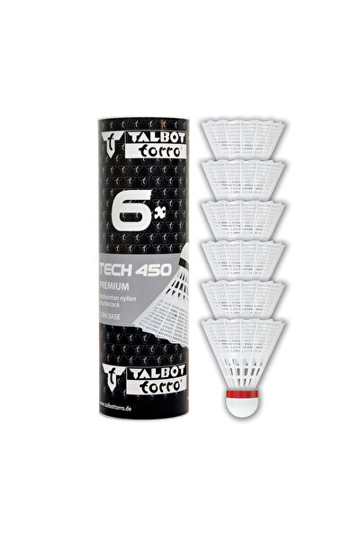 Other TALBOT TORRO Tech 450 Fast badminton shuttlecocks 6 pcs - white