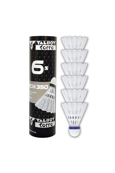 Other TALBOT TORRO Tech 350 Medium Badminton Shuttlecocks 6 pcs - White