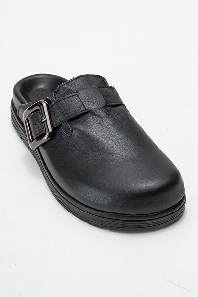 Dericlub Women's Closed-Front Buckle Sabo Daily Slippers Genuine Leather Zy 4000