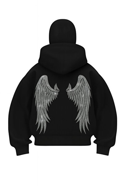 Gofeel Taş Parıltılı Wing Kanat Desenli Kar Maskeli Hırka ( 3 iplik)