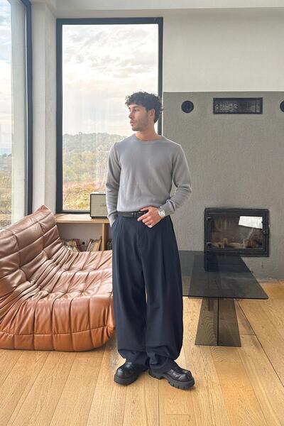 Flaw Wear Basic Crew Neck Knitwear Sweater