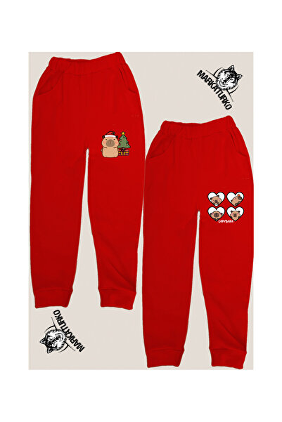 MarkaTurko Capybara Special Design Printed 2-Piece Children's Bottom Tracksuit