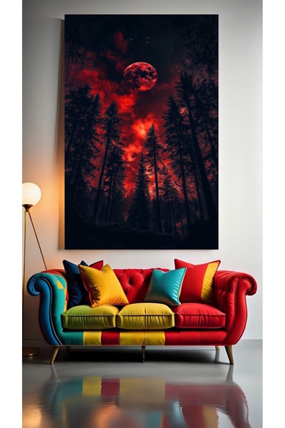 özkacar SKY IN RED 1 Home Wall Salon Salon de înfrumusețare Birou Magazin Dec...