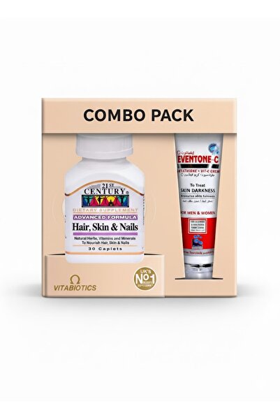 21st Century كريم إيفينتون سي للشعر والبشرة والأظافر، عبوة كومبو 50 كبسولة