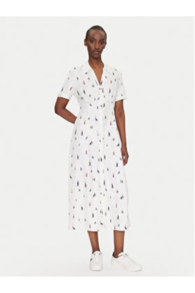 Tommy Hilfiger Rochie tip cămașă pentru femei WW0WW44668 Multicoloră