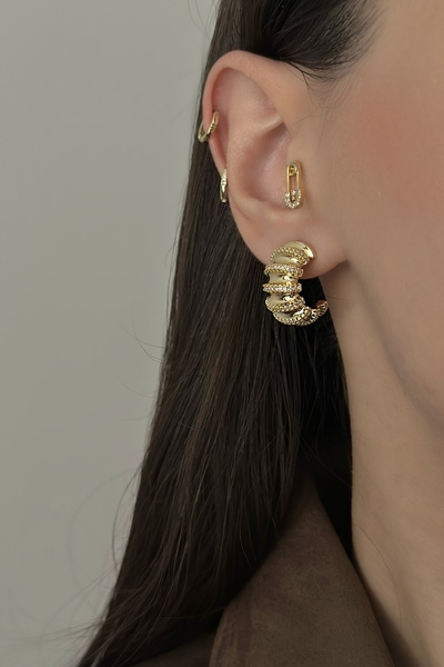 Okko Store Jewelled Hoop Model Earrings