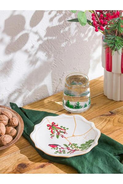 LC Waikiki Kokina Baskılı Porselen Tabak 20 Cm (W5)