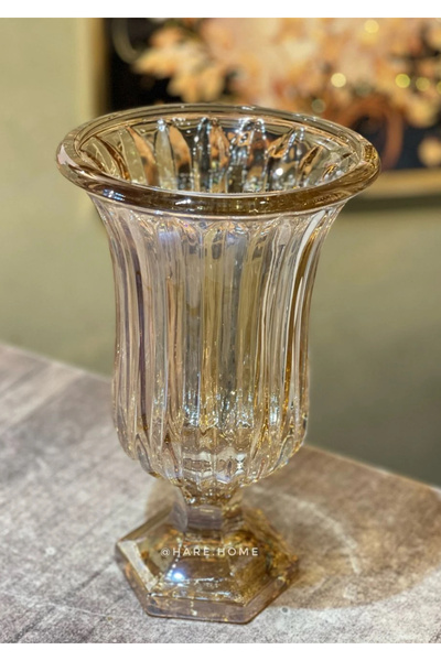 sahane & bazaar BÜYÜK BOY AYAKLI CAM VAZO