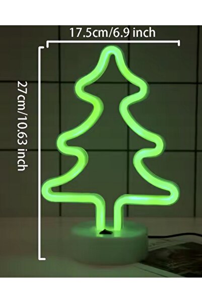 zola Neon LED lamp, Zola, fir tree, green light, white