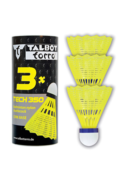 Other TALBOT TORRO Tech 350 Medium Badminton Shuttlecocks 3 pcs - Yellow