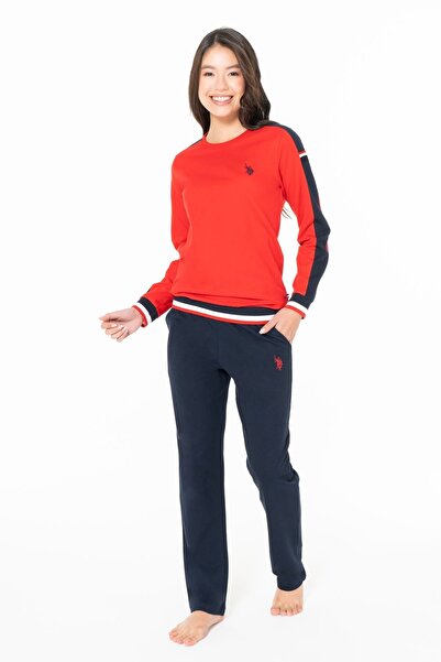 U.S. Polo Assn. Kadın Bisiklet Yaka Uzun Kollu Pijama Takımı S26116 RAHAT KUMAŞ