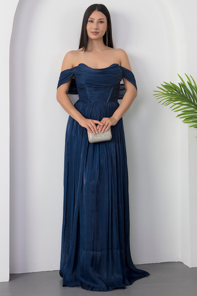 PULLIMM Βραδινό φόρεμα με λαιμόκοψη χωρίς λουράκια με λεπτομέρεια μπροστά ECR5628