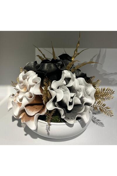 CG Home Züccaciye BÜYÜK BEYAZ UFO SAKSI ARANJMAN ÇİÇEK