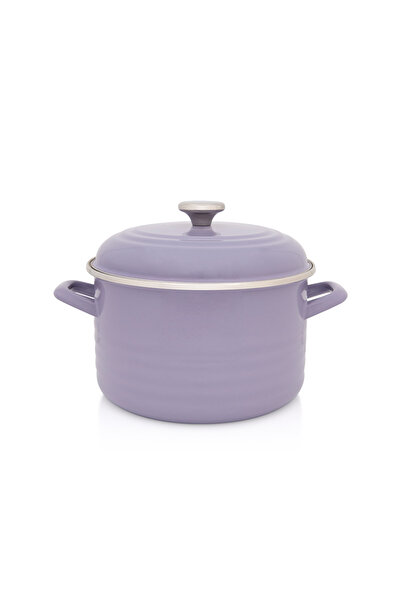 Metalac Oală de 6,75 l cu capac, emailată Standard Wave Purple/24 cm/6,75 l/violet deschis