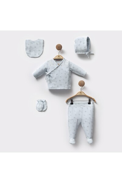 Cassiope Müsli̇n Baby Boy Newborn Five-Piece Set