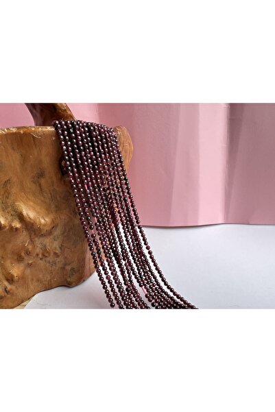 ŞİFA SHOP Natural Stone Garnet - Ruby Stone String 2.5-3 mm